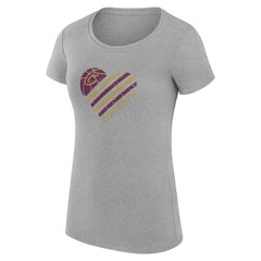 Cleveland Cavaliers G-III 4Her by Carl Banks Women's Super-Slim Fit Lightweight Heart T-Shirt Heather Gray - NBA