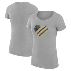 Denver Nuggets G-III 4Her by Carl Banks Women's Super-Slim Fit Lightweight Heart T-Shirt Heather Gray - NBA