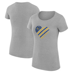 Golden State Warriors G-III 4Her by Carl Banks Women's Super-Slim Fit Lightweight Heart T-Shirt Heather Gray - NBA