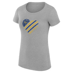 Golden State Warriors G-III 4Her by Carl Banks Women's Super-Slim Fit Lightweight Heart T-Shirt Heather Gray - NBA