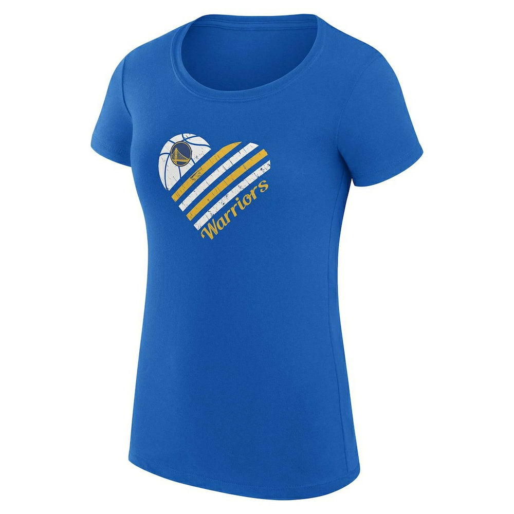Golden State Warriors G-III 4Her by Carl Banks Women's Super-Slim Fit Lightweight Heart T-Shirt Royal - NBA