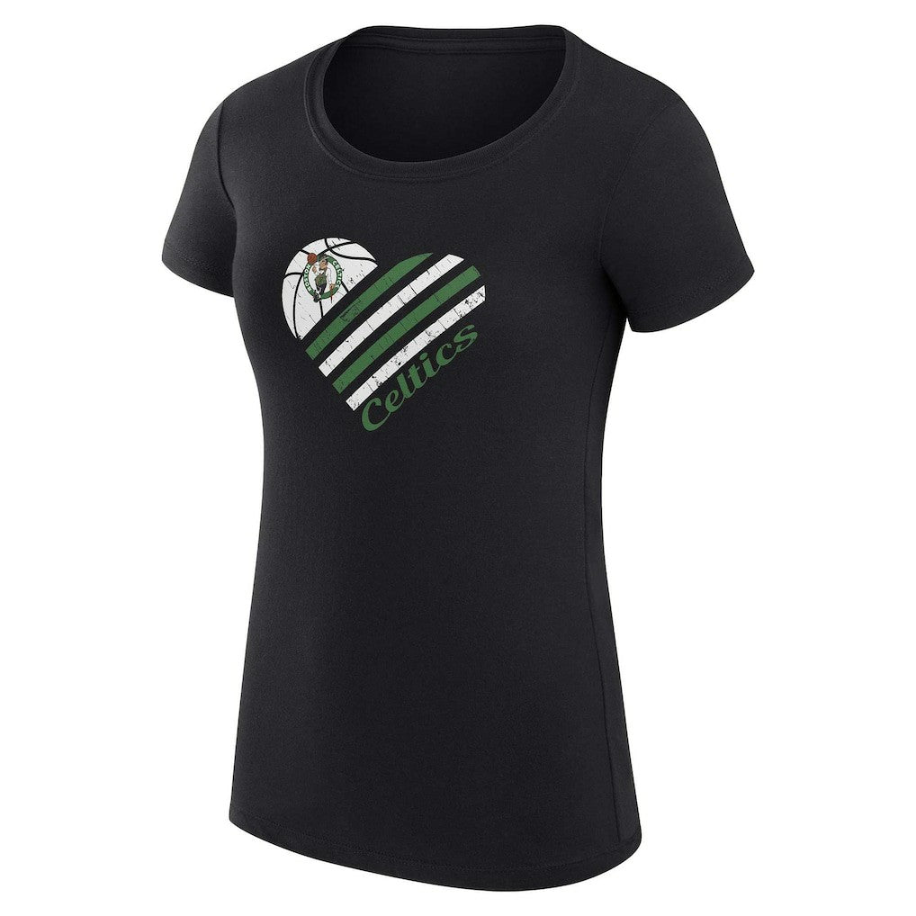 Boston Celtics G-III 4Her by Carl Banks Women's Super-Slim Fit Lightweight Heart T-Shirt Black - NBA