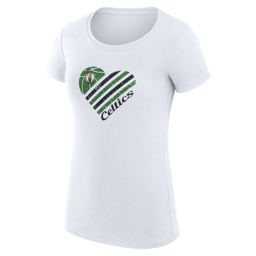 Boston Celtics G-III 4Her by Carl Banks Women's Super-Slim Fit Lightweight Heart T-Shirt White - NBA