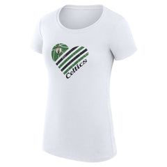 Boston Celtics G-III 4Her by Carl Banks Women's Super-Slim Fit Lightweight Heart T-Shirt White - NBA