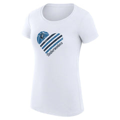 Minnesota Timberwolves G-III 4Her by Carl Banks Women's Super-Slim Fit Lightweight Heart T-Shirt White - NBA