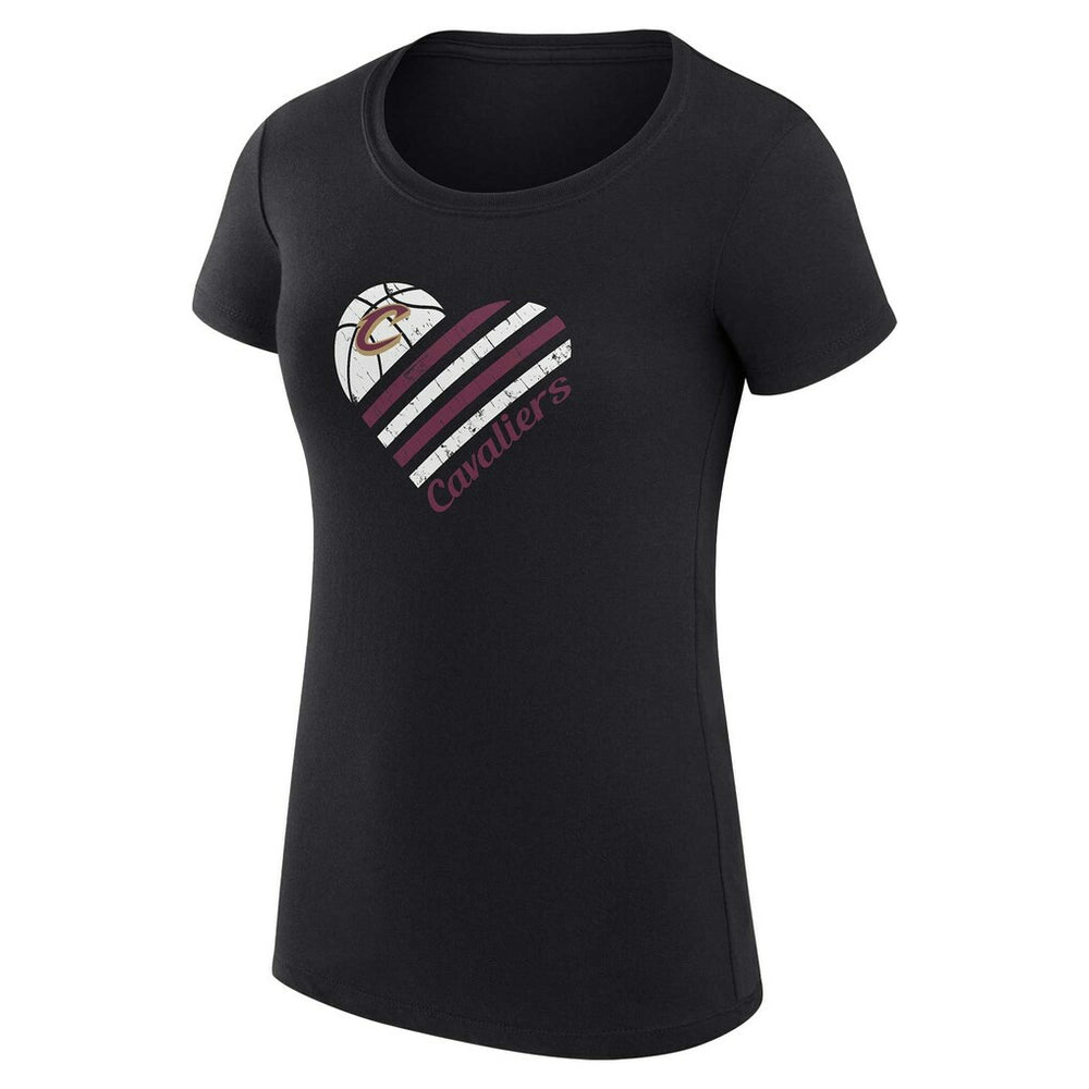 Cleveland Cavaliers G-III 4Her by Carl Banks Women's Super-Slim Fit Lightweight Heart T-Shirt Black - NBA