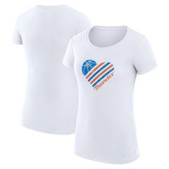 Oklahoma City Thunder G-III 4Her by Carl Banks Women's Super-Slim Fit Lightweight Heart T-Shirt White - NBA