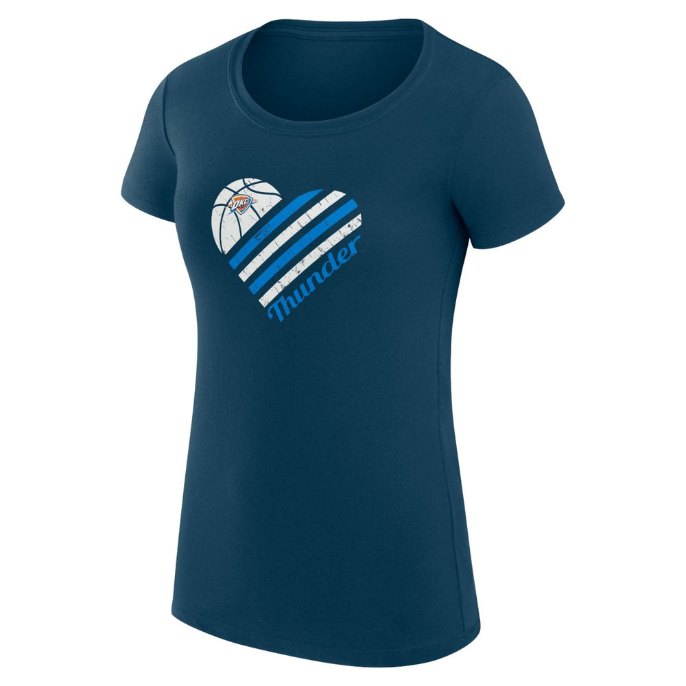 Oklahoma City Thunder G-III 4Her by Carl Banks Women's Super-Slim Fit Lightweight Heart T-Shirt Navy - NBA