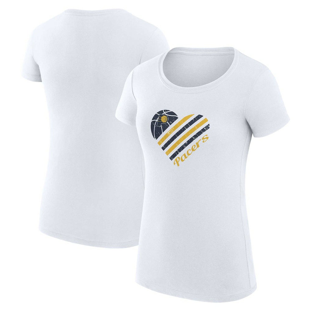 Indiana Pacers G-III 4Her by Carl Banks Women's Super-Slim Fit Lightweight Heart T-Shirt White - NBA