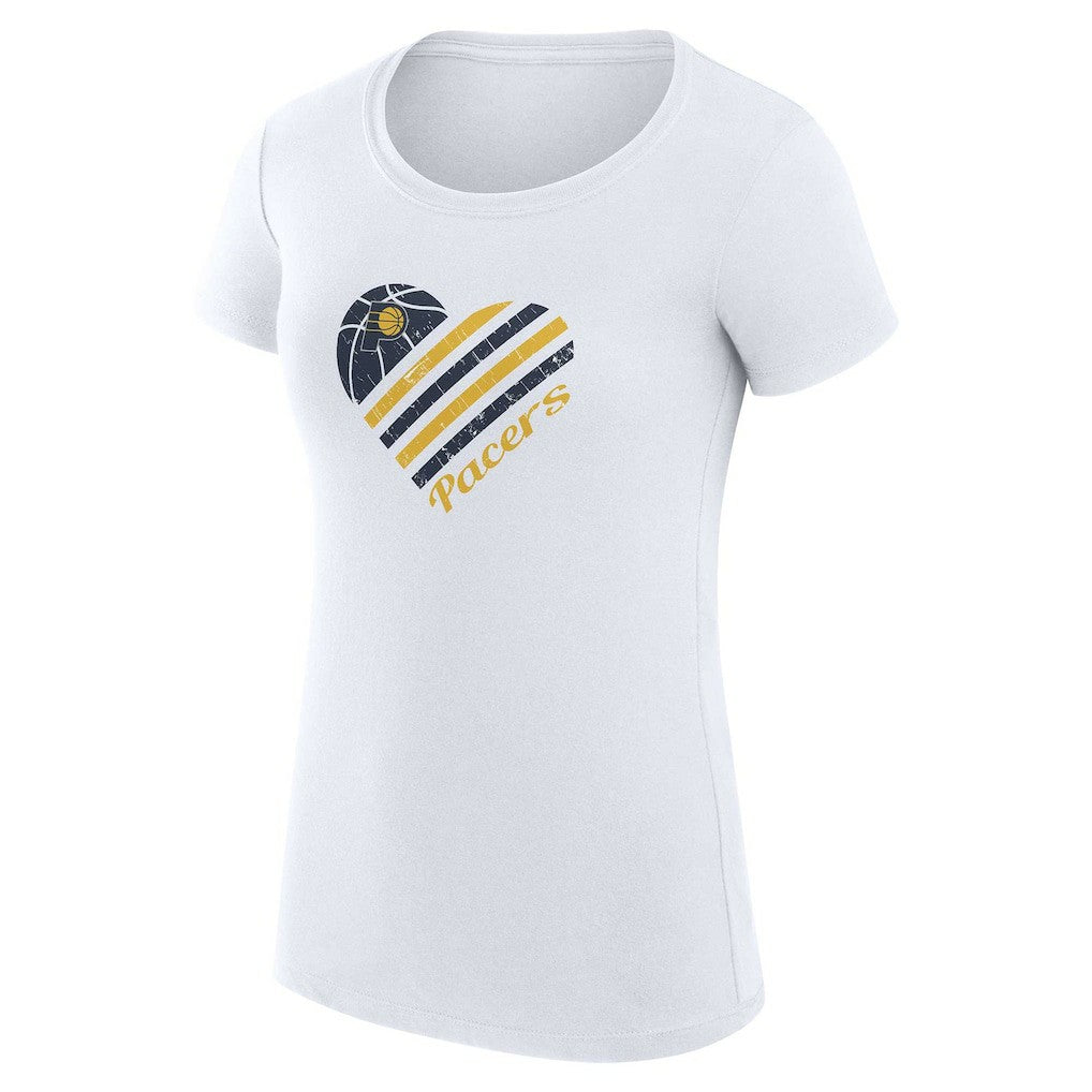 Indiana Pacers G-III 4Her by Carl Banks Women's Super-Slim Fit Lightweight Heart T-Shirt White - NBA