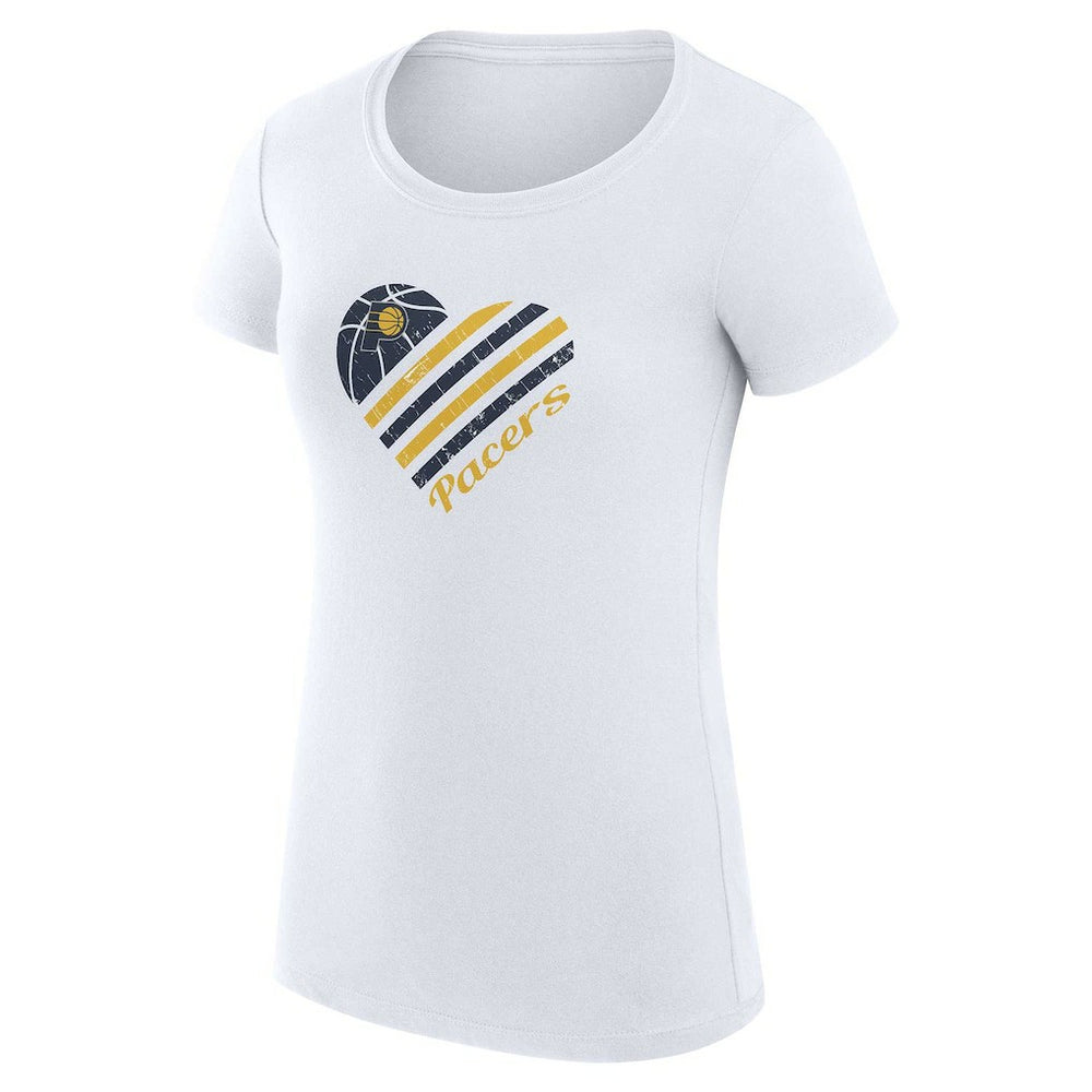Indiana Pacers G-III 4Her by Carl Banks Women's Super-Slim Fit Lightweight Heart T-Shirt White - NBA