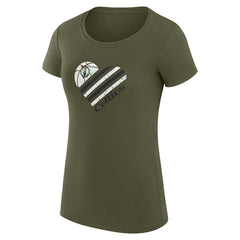 Boston Celtics G-III 4Her by Carl Banks Women's Super-Slim Fit Lightweight Heart T-Shirt Olive - NBA