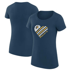 Indiana Pacers G-III 4Her by Carl Banks Women's Super-Slim Fit Lightweight Heart T-Shirt Navy - NBA