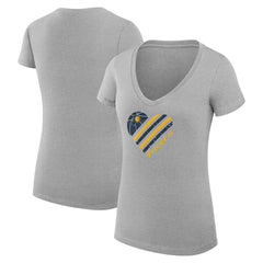 Indiana Pacers G-III 4Her by Carl Banks Women's Super-Slim Fit Lightweight Heart V-Neck T-Shirt Heather Gray - NBA