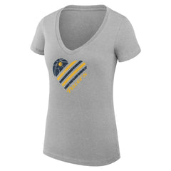 Indiana Pacers G-III 4Her by Carl Banks Women's Super-Slim Fit Lightweight Heart V-Neck T-Shirt Heather Gray - NBA