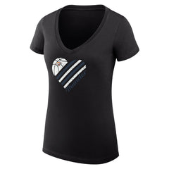 Oklahoma City Thunder G-III 4Her by Carl Banks Women's Super-Slim Fit Lightweight Heart V-Neck T-Shirt Black - NBA
