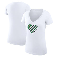 Boston Celtics G-III 4Her by Carl Banks Women's Super-Slim Fit Lightweight Heart V-Neck T-Shirt White - NBA