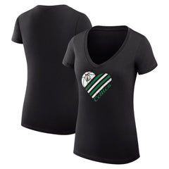 Boston Celtics G-III 4Her by Carl Banks Women's Super-Slim Fit Lightweight Heart V-Neck T-Shirt Black - NBA