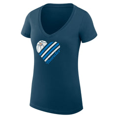 Oklahoma City Thunder G-III 4Her by Carl Banks Women's Super-Slim Fit Lightweight Heart V-Neck T-Shirt Navy - NBA