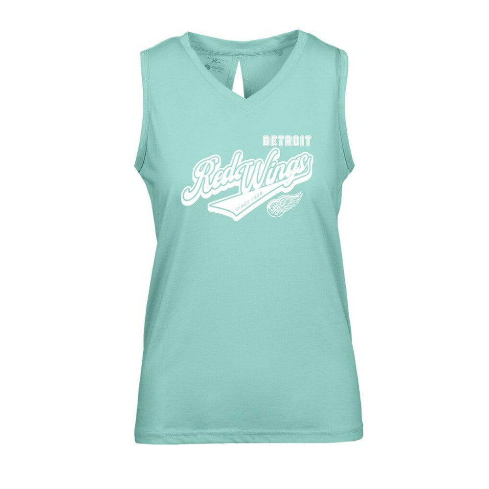 Detroit Red Wings Levelwear Women's Paisley Sweep V-Neck Tank Top - Mint - NHL