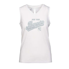 New York Rangers Levelwear Women's Paisley Sweep V-Neck Tank Top - White - NHL