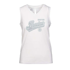 Boston Bruins Levelwear Women's Paisley Sweep V-Neck Tank Top - White - NHL