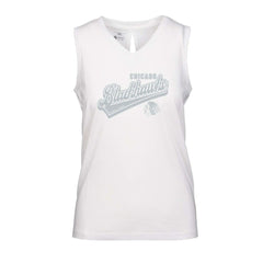 Chicago Blackhawks Levelwear Women's Paisley Sweep V-Neck Tank Top - White - NHL
