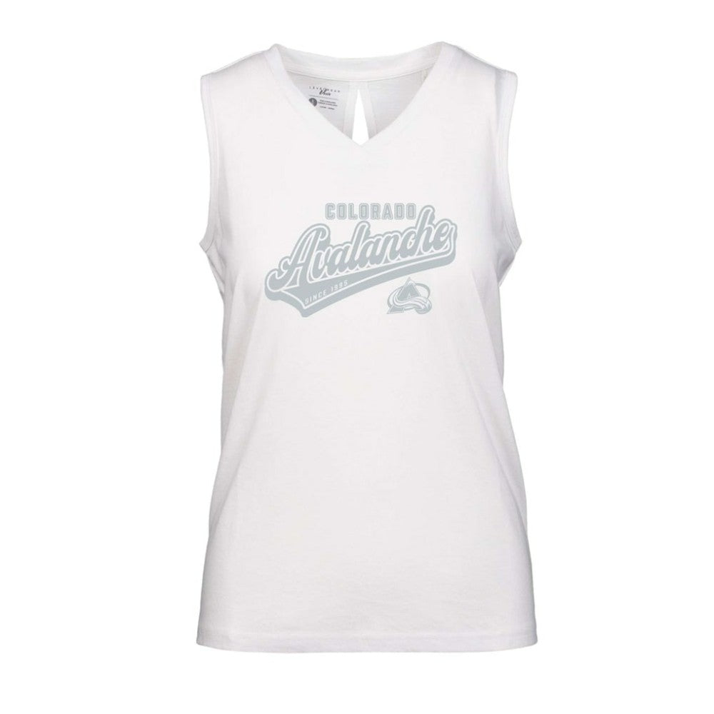 Colorado Avalanche Levelwear Women's Paisley Sweep V-Neck Tank Top - White - NHL