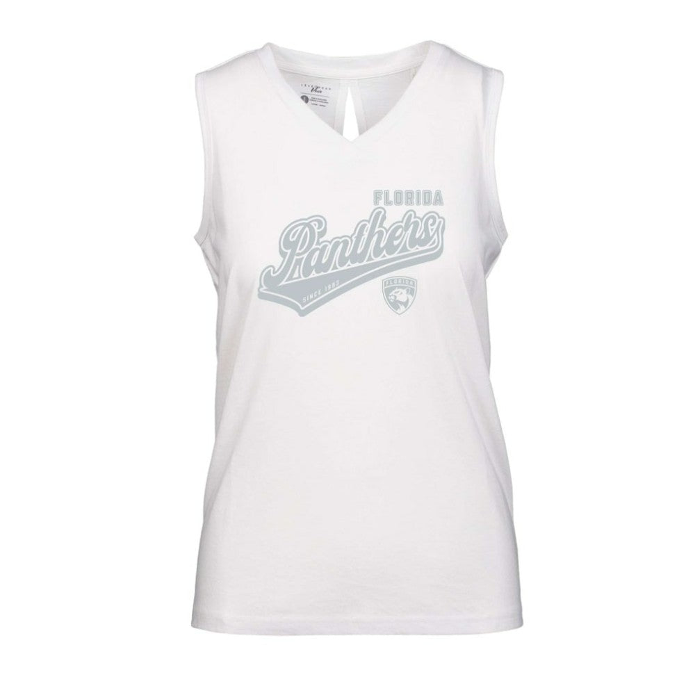 Florida Panthers Levelwear Women's Paisley Sweep V-Neck Tank Top - White - NHL