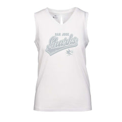 San Jose Sharks Levelwear Women's Paisley Sweep V-Neck Tank Top - White - NHL