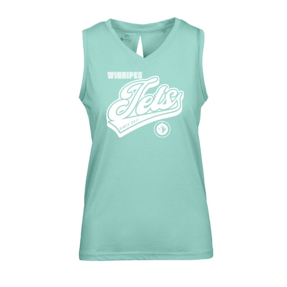 Winnipeg Jets Levelwear Women's Paisley Sweep V-Neck Tank Top - Mint - NHL