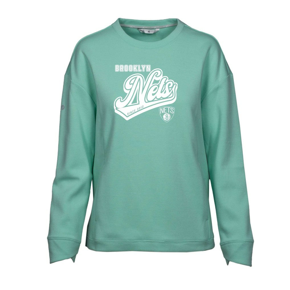 Brooklyn Nets Levelwear Women's Fiona Sweep Pullover Sweatshirt Mint - NBA