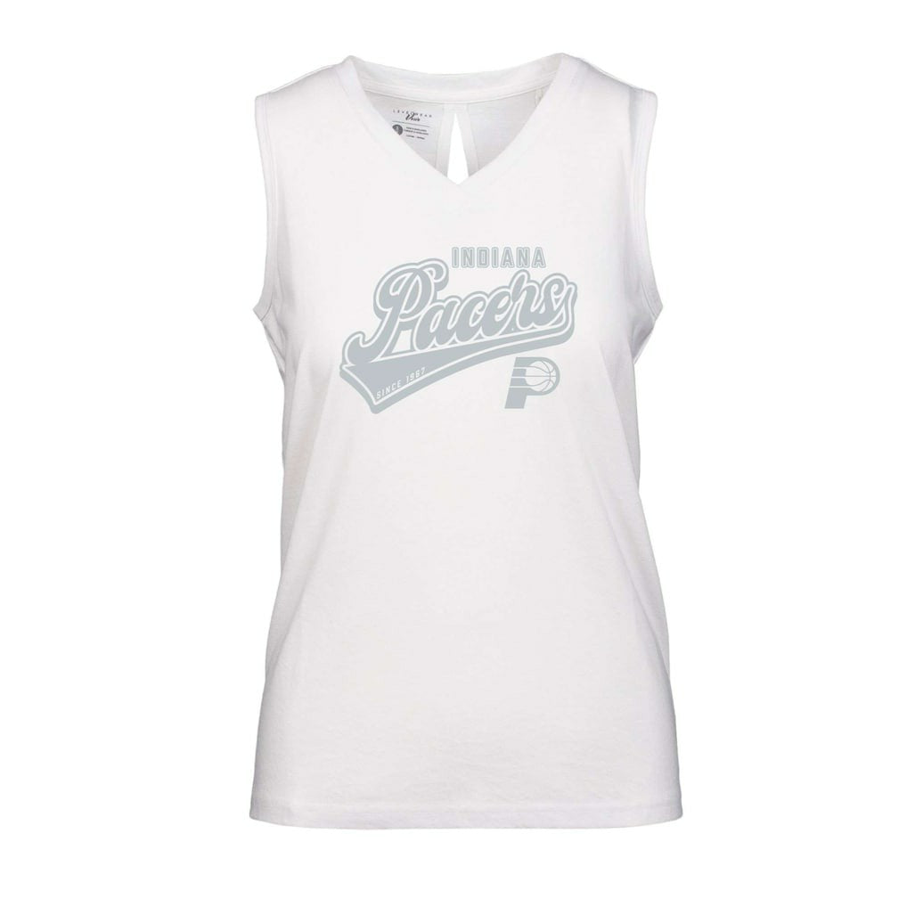 Indiana Pacers Levelwear Women's Paisley Sweep V-Neck Tank Top White - NBA