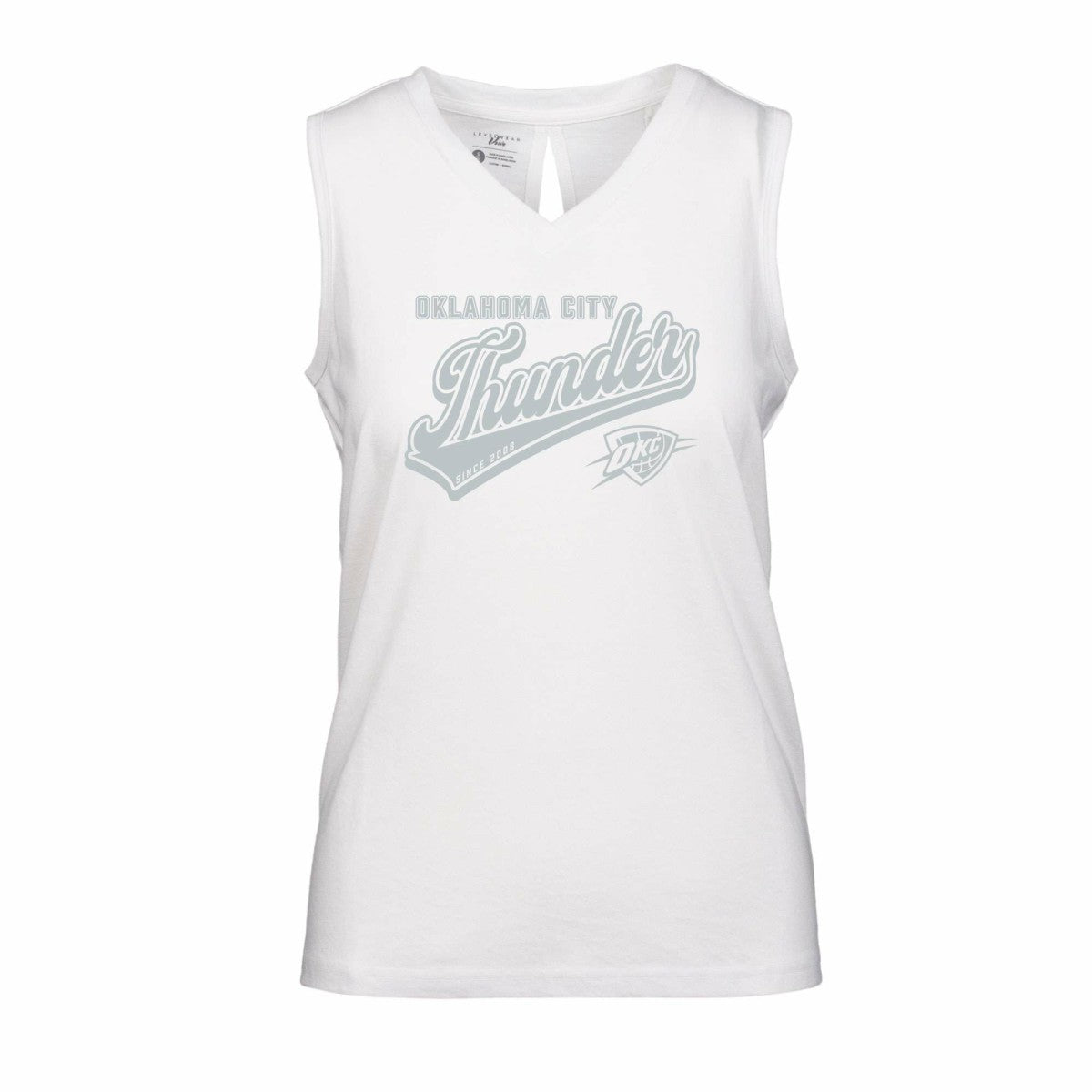 Oklahoma City Thunder Levelwear Women's Paisley Sweep V-Neck Tank Top White - NBA