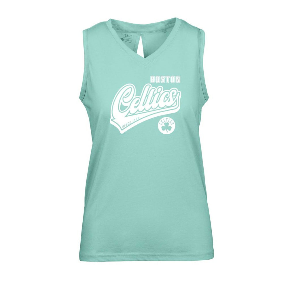 Boston Celtics Levelwear Women's Paisley Sweep V-Neck Tank Top Mint - NBA