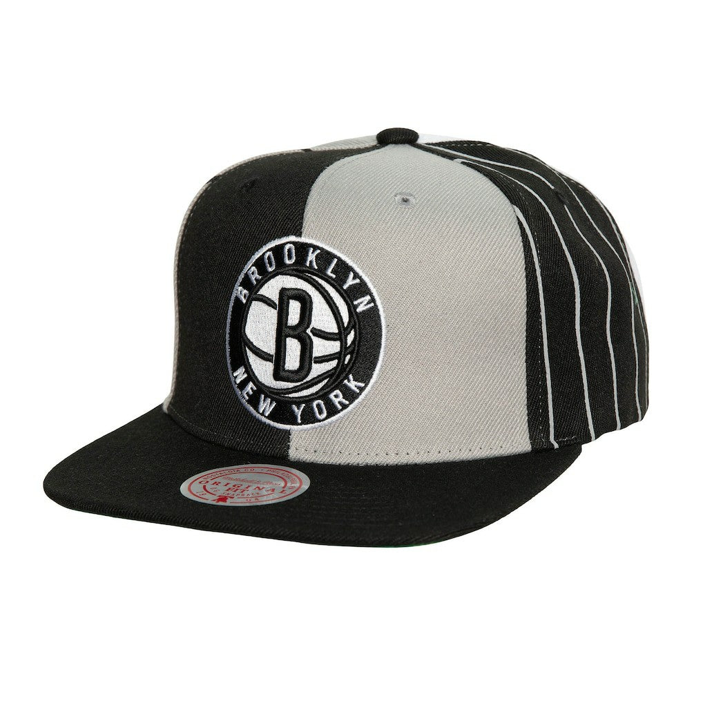 Brooklyn Nets What The Pinstripe Snapback Hat Black - NBA