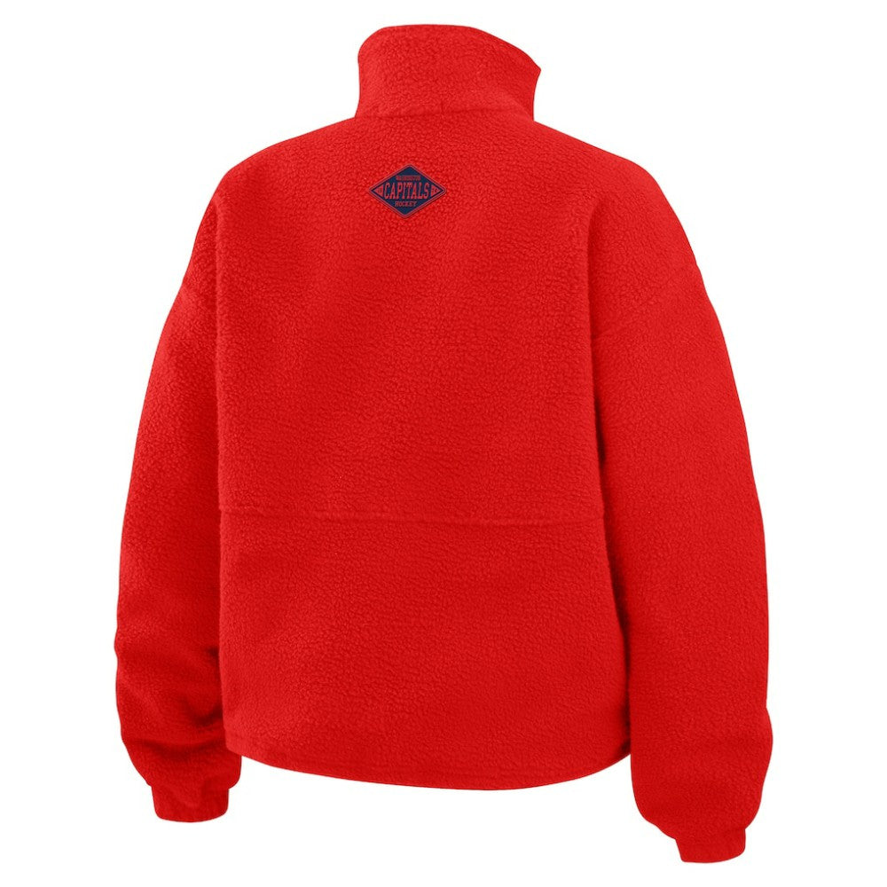Washington Capitals WEAR by Erin Andrews Women's Polar Fleece Half-Zip Jacket - Red - NHL