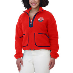 Washington Capitals WEAR by Erin Andrews Women's Polar Fleece Half-Zip Jacket - Red - NHL