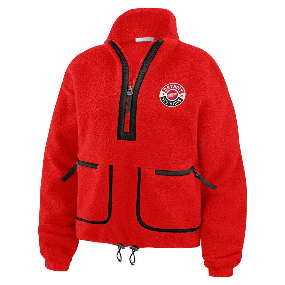 Detroit Red Wings WEAR by Erin Andrews Women's Polar Fleece Half-Zip Jacket - Red - NHL