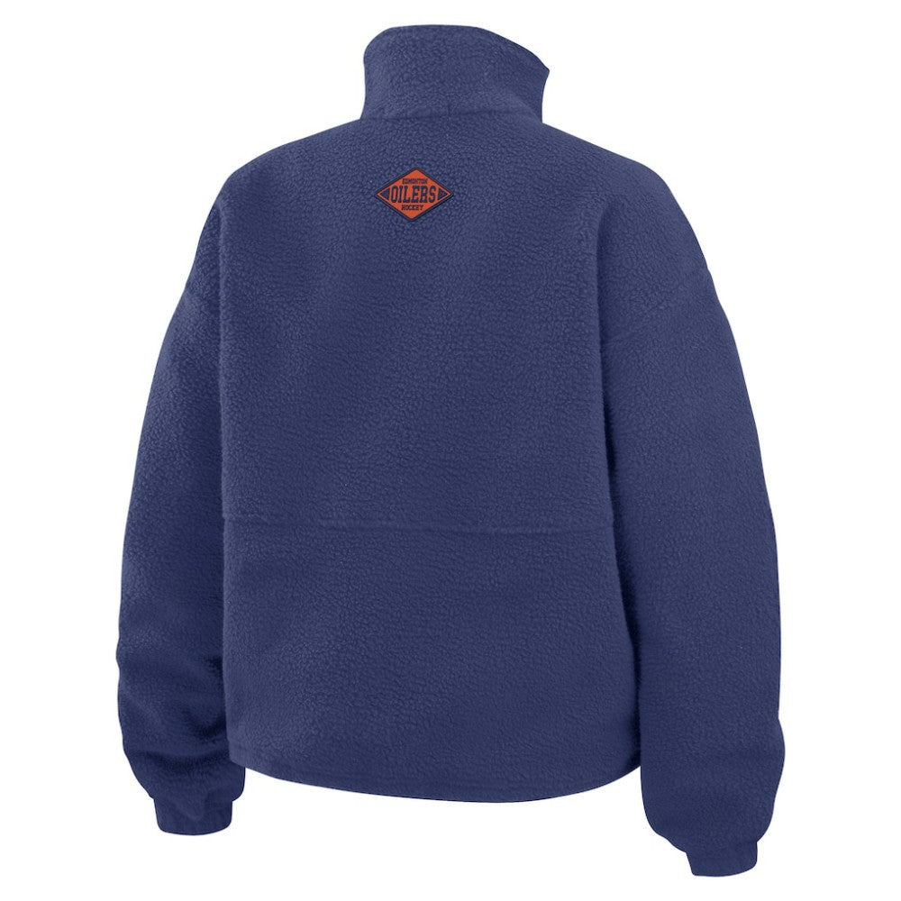 Edmonton Oilers WEAR by Erin Andrews Women's Polar Fleece Half-Zip Jacket - Royal - NHL