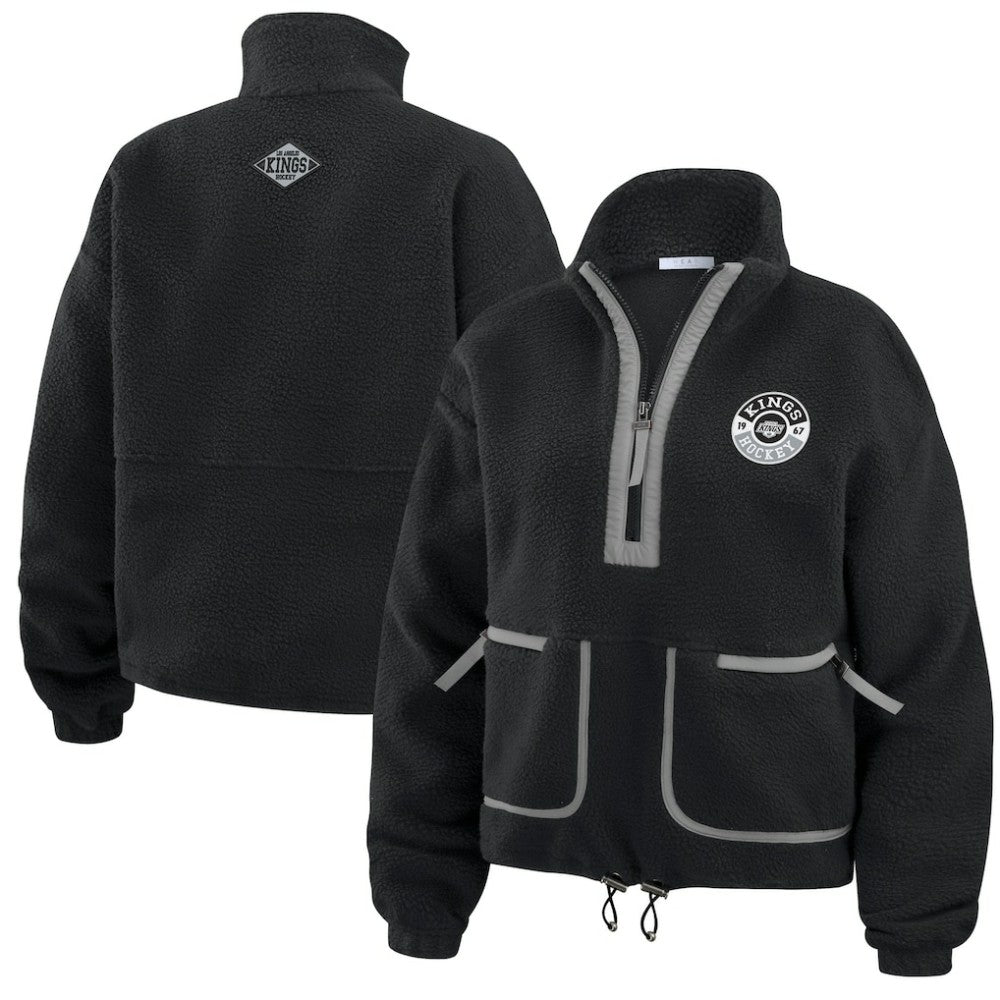 Los Angeles Kings WEAR by Erin Andrews Women's Polar Fleece Half-Zip Jacket - Black - NHL