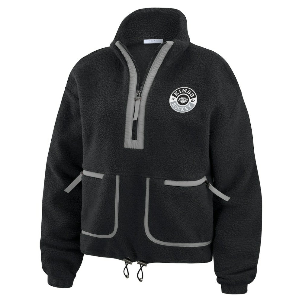 Los Angeles Kings WEAR by Erin Andrews Women's Polar Fleece Half-Zip Jacket - Black - NHL
