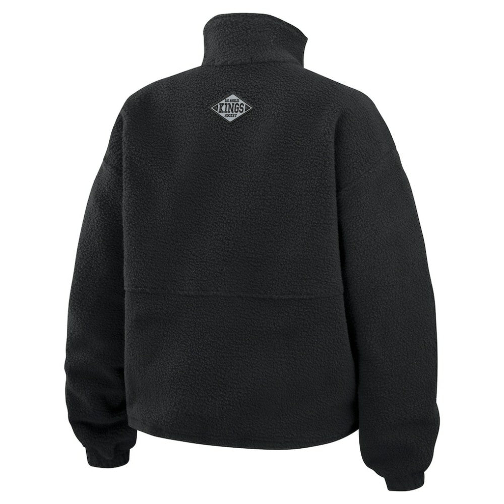 Los Angeles Kings WEAR by Erin Andrews Women's Polar Fleece Half-Zip Jacket - Black - NHL