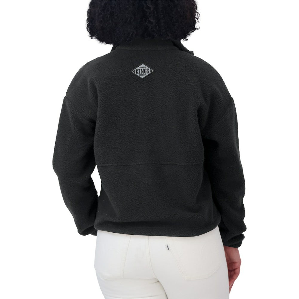 Los Angeles Kings WEAR by Erin Andrews Women's Polar Fleece Half-Zip Jacket - Black - NHL