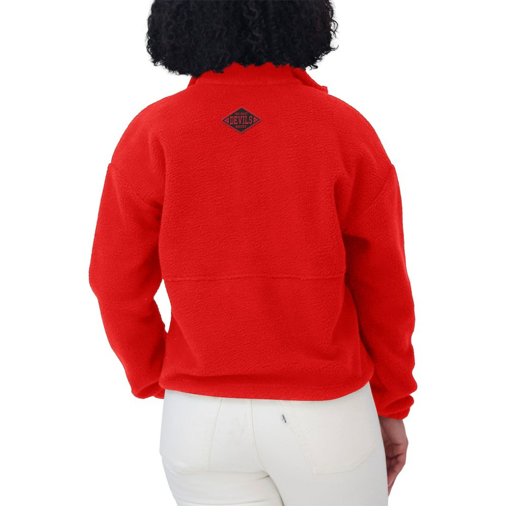New Jersey Devils WEAR by Erin Andrews Women's Polar Fleece Half-Zip Jacket - Red - NHL