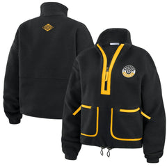 Boston Bruins WEAR by Erin Andrews Women's Polar Fleece Half-Zip Jacket - Black - NHL