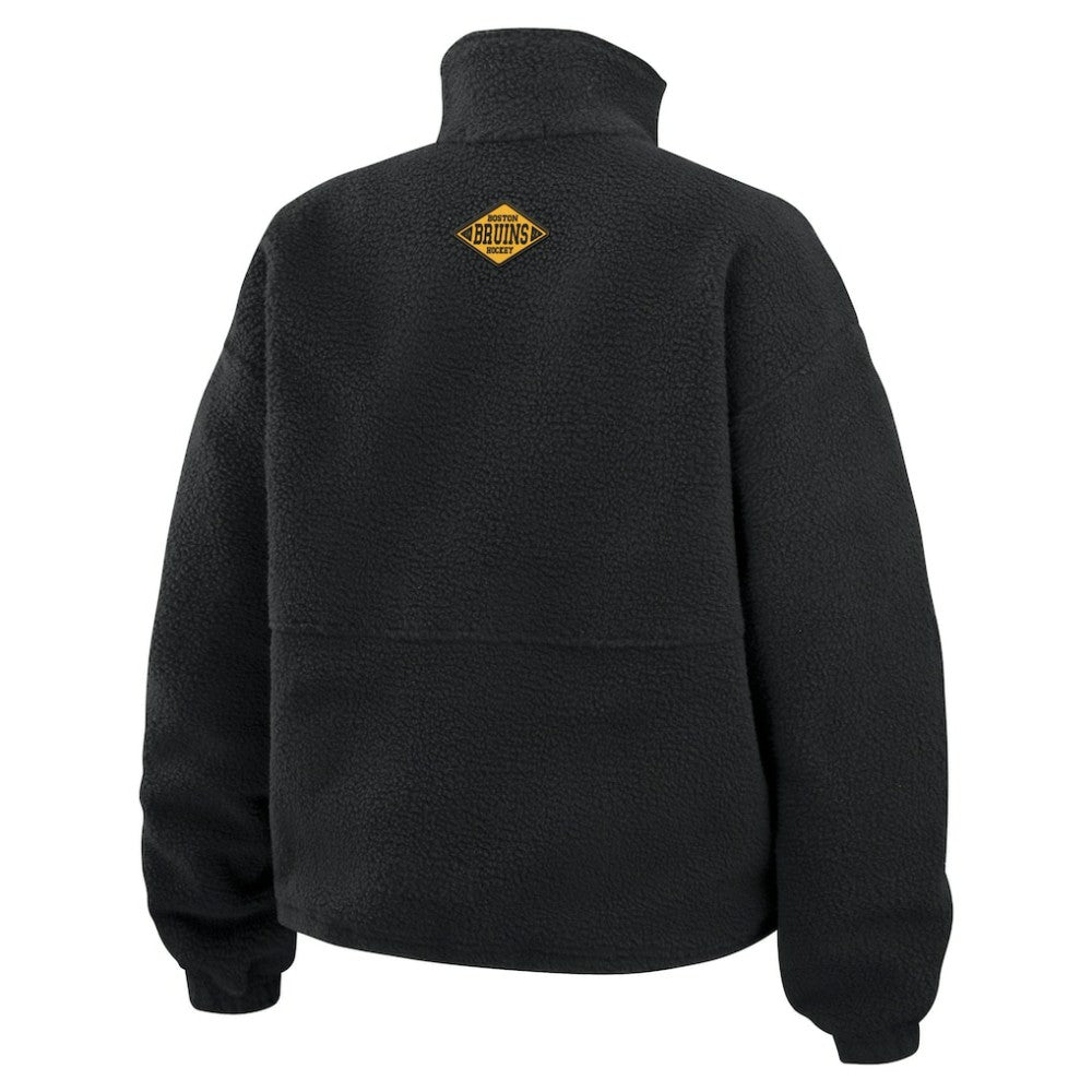 Boston Bruins WEAR by Erin Andrews Women's Polar Fleece Half-Zip Jacket - Black - NHL
