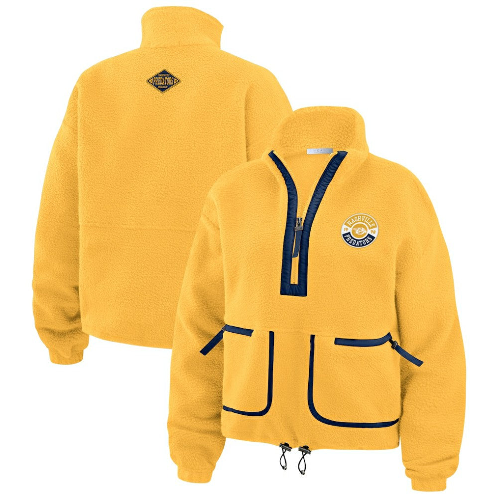 Nashville Predators WEAR by Erin Andrews Women's Polar Fleece Half-Zip Jacket - Gold - NHL