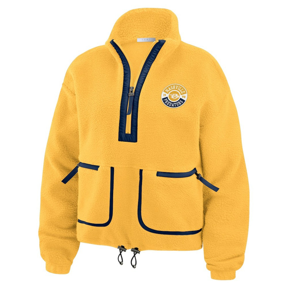 Nashville Predators WEAR by Erin Andrews Women's Polar Fleece Half-Zip Jacket - Gold - NHL