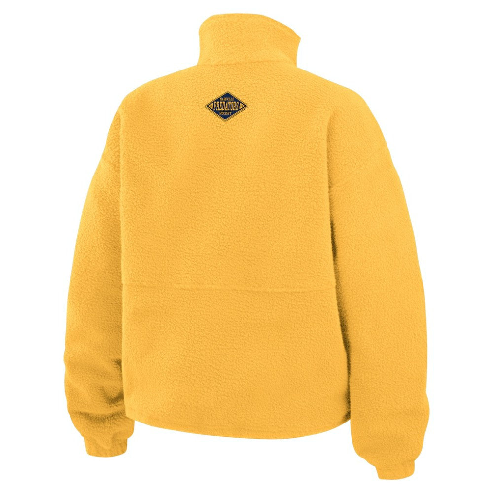 Nashville Predators WEAR by Erin Andrews Women's Polar Fleece Half-Zip Jacket - Gold - NHL